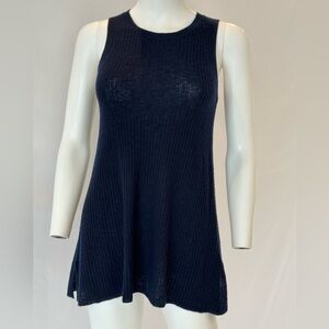 Saks 5th Avenue 100% Cashmere sleeveless sweater Size XS Navy Blue
